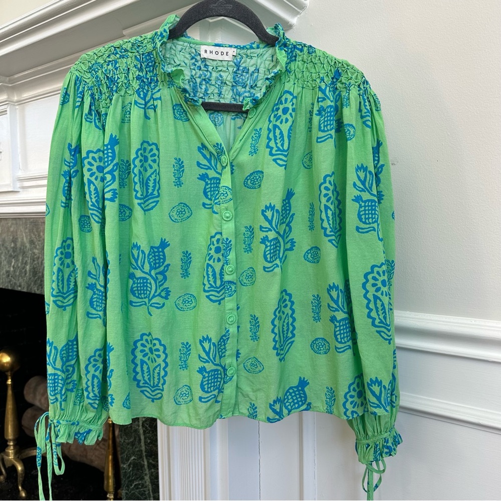 Rhode Green and Blue Women's Top